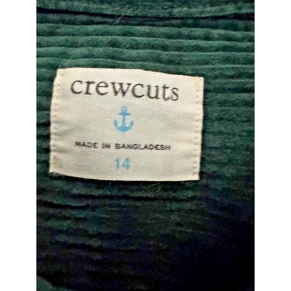 NWT Crewcuts Wide-Wale Corduroy Shirt-Jacket Boys 14 100% Cotton Deep Forest - Picture 5 of 9